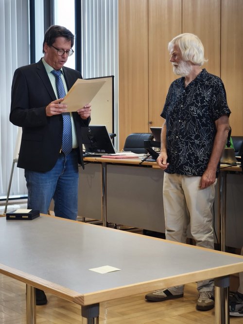 Norbert Pohlmann mit OB Marold Wosnitza